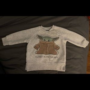 Star Wars baby yoda sweatshirt. Slight worn. No stains